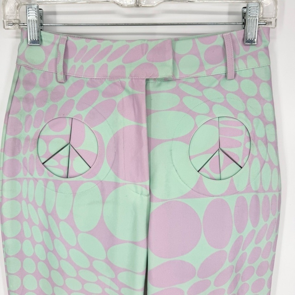 House of Sunny x Free People Purple Haze Party Pants Purple Green Psychedelic 2 - Picture 8 of 16